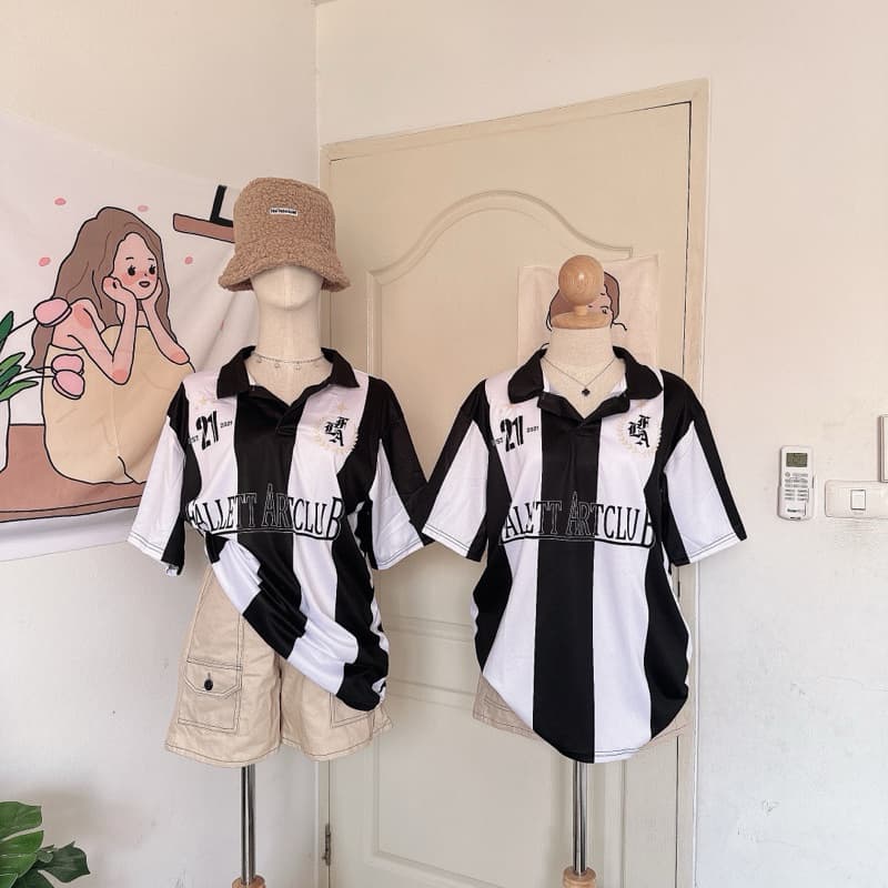 เสื้อกีฬาคอปก เสื้อโปโล เสื้อกีฬาสกรีนลาย ใส่ได้ทั้งชายและหญิง รูปที่ 2