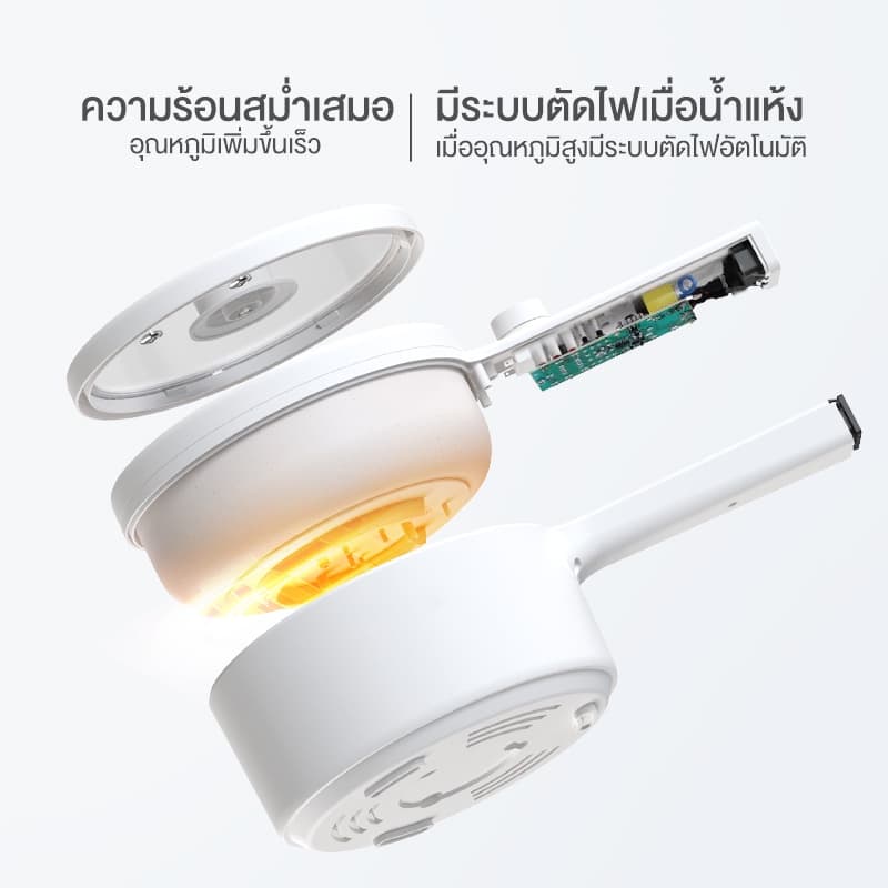 Yotex หม้อไฟฟ้า อเนกประสงค์ แบบไม่ติด 700W 2 ลิตร กระทะไฟฟ้า หม้อต้มมาม่า ด้วยเรือกลไฟ รับประกัน 1 ปี รูปที่ 6