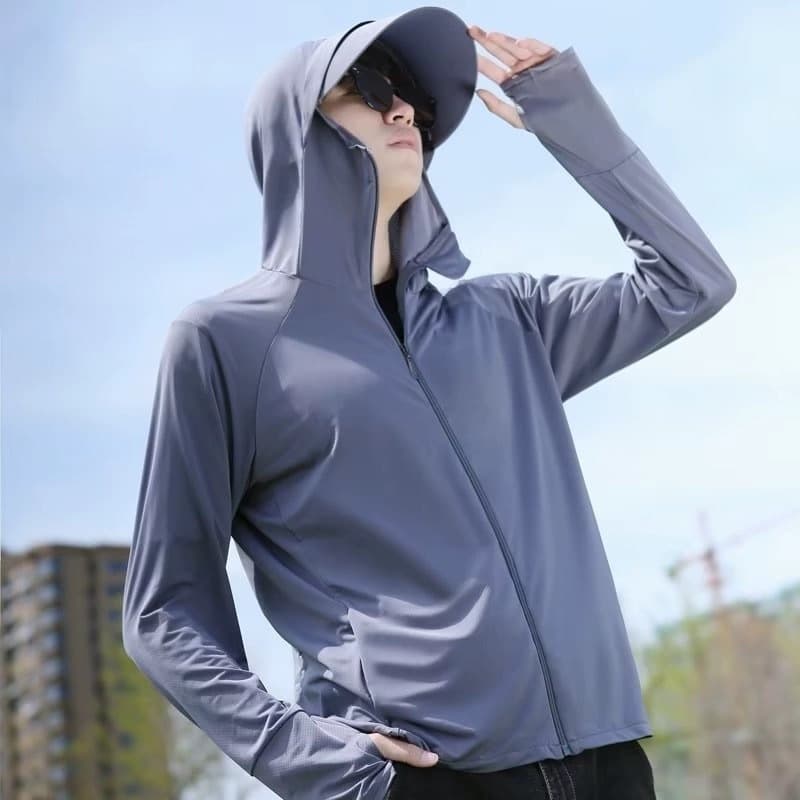 เสื้อแจ๊ตแก็ตผู้ชายแขนยาว มีฮู้ด ผ้าใส่สบายกันเเดด รุ่นFSY-2225 รูปที่ 5