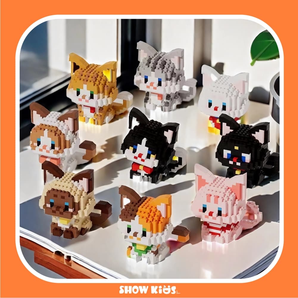 ตุ๊กตาการ์ตูนลูกแมว บล็อกตัวต่อ อนุภาคขนาดเล็ก ของเล่นเครื่องประดับ สร้างสรรค์ สําหรับเด็กผู้หญิง รูปที่ 7