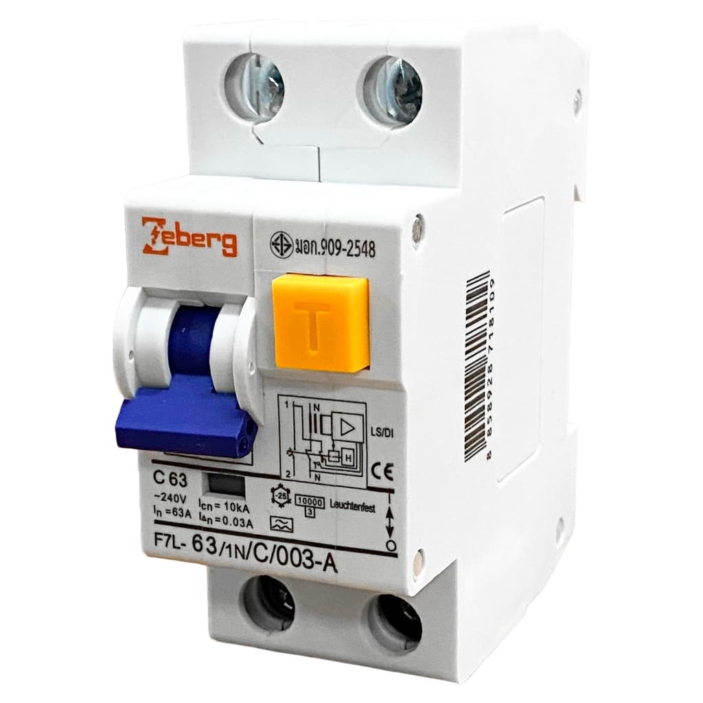 Zeberg เมนเบรกเกอร์ กันดูด ขนาด 2P 32A 50A 63A รุ่น F7L รูปที่ 3