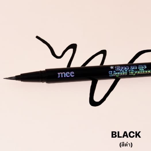 **^No.1 กันน้ำสุด อายไลเนอร์หัวพู่กันเล็ก สีชัดเข้มสนิท Mee Eyes On Me Eyeliner ติดทน ไม่เเพนด้า รูปที่ 5