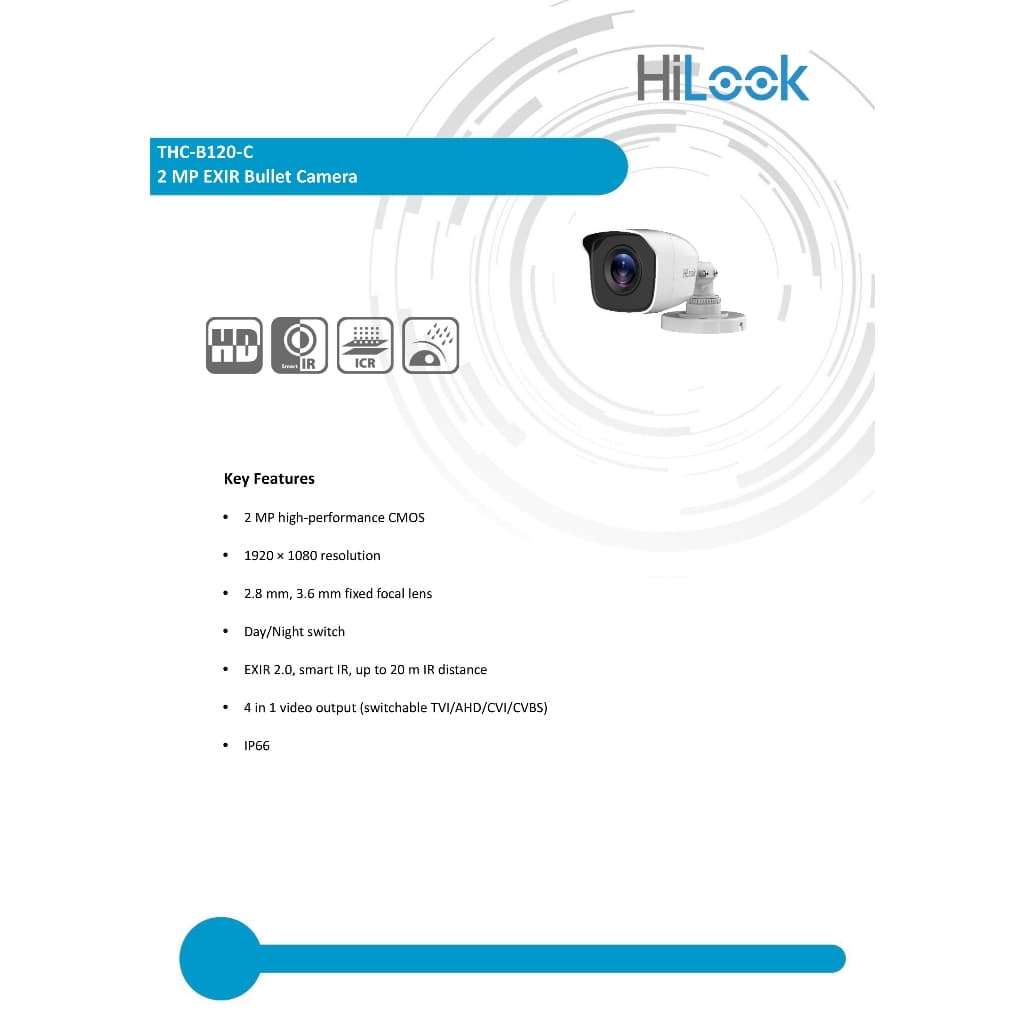 HILOOK THC-B120-C กล้องวงจรปิดระบบ HD 4IN1 ความละเอียด 2 MP PACK 4 ตัว BY BILLION AND BEYOND SHOP รูปที่ 4
