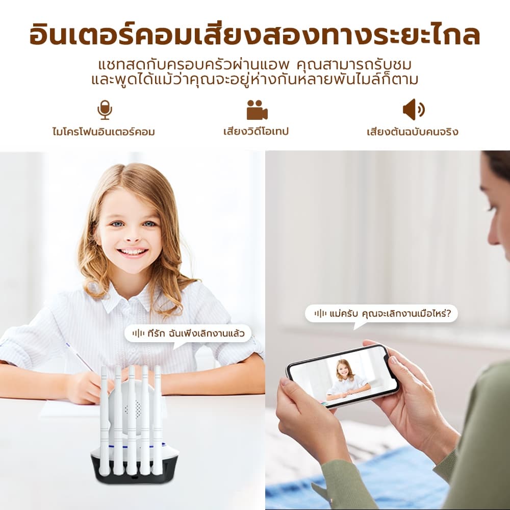 cctv 4K กล้องวงจรปิด ไร้สาย 5G wifi 360 องศา home security ip camera ฟรี APP อะแดปเตอร์สายชาร์จ แอปนี้ไม่มีโฆษณา รูปที่ 4