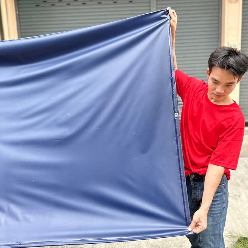ผ้าใบ กันฝนกันแดด หน้ากว้าง 1.27 ม.เจาะตาไก่พร้อม ผลิตจากพลาสติก PVC รูปที่ 3