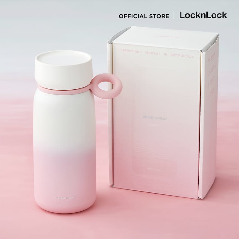 LocknLock กระบอกน้ำเก็บอุณหภูมิ Metro Studio Gradition Sunshine Pink 480 ml. รุ่น LHC4362PIK รูปที่ 6