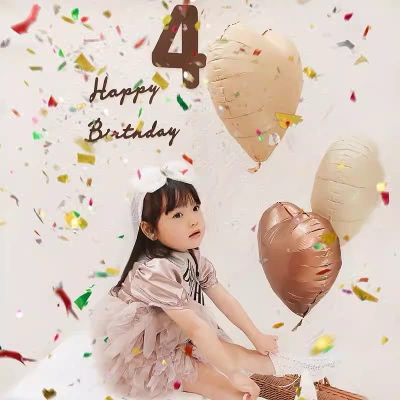 ป้ายตัวเลข ป้าย Happy Birthday ป้ายวันเกิด ป้ายตัวเลขสีน้ำตาล ป้ายแฮปปี้เบิร์ดเดย์ สไตล์มินิมอล รูปที่ 4