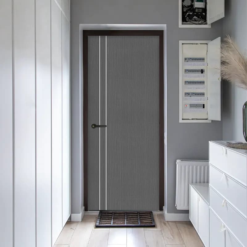 ประตู uPVC Eco-door รุ่น PE ขนาด 80 x 200 ซม. แบบเจาะลูกบิด มี 4 สี กันปลวก กันน้ำ 100% สำหรับใช้ภายใน รูปที่ 2