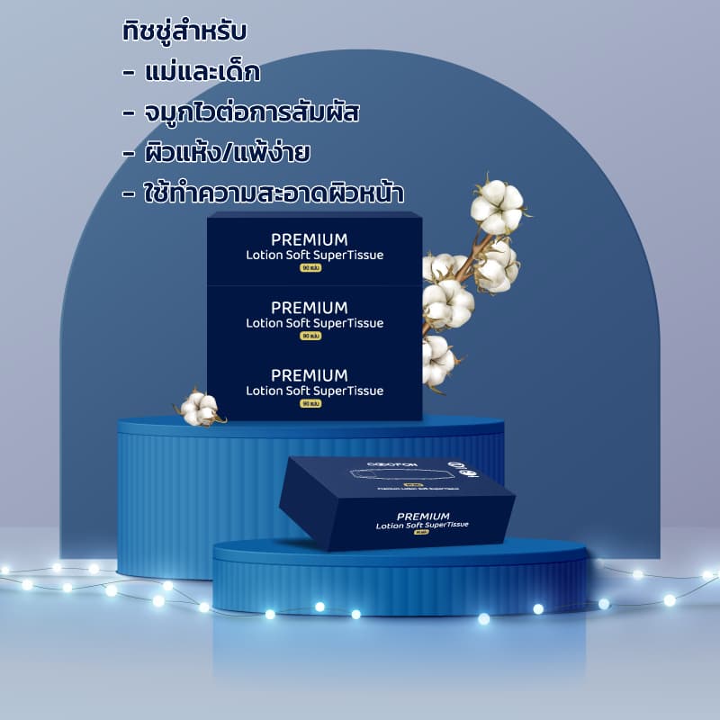 COCOFON กระดาษเช็ดหน้า เด็กทารก หนา3ชั้น 90แผ่น x 1กล่อง โลชั่น ทิชชู่ โคโคฝน Lotion Tissue Pack1 รูปที่ 2