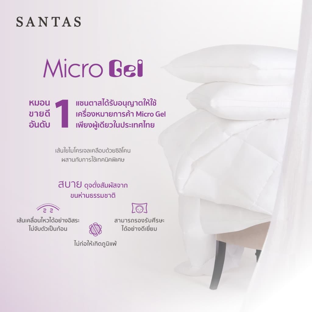 SANTAS หมอนหนุน รุ่น MICROGEL LUXURY รูปที่ 3