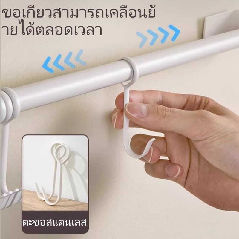 ตะขอแขวนติดผนัง หมุนได้ ตะขอติดผนัง ที่แขวนของอเนกประสงค์ ที่แขวนติดผนังไม่ต้องเจาะ ATTCH รูปที่ 5