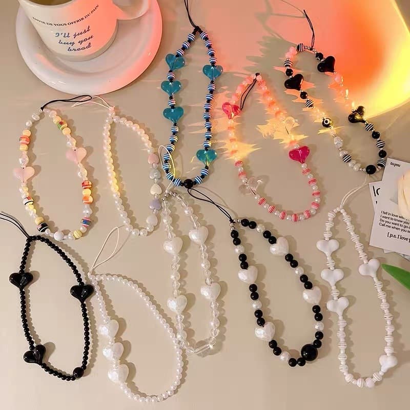 สร้อยข้อมือเคสโทรศัพท์มือถือ สวยงาม ผีเสื้อ คริสตัล โซ่โทรศัพท์มือถือ ลูกปัด พวงกุญแจ จี้ สร้อยข้อมือ แฟชั่น กลิตเตอร์ โ รูปที่ 3
