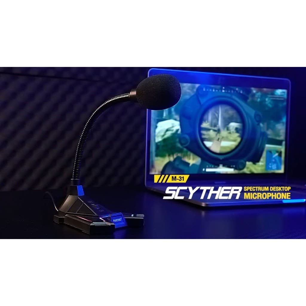 NUBWO ไมโครโฟน ดีไซน์โฉบเฉี่ยว สวยงาม ฐานของไมค์ตกแต่งด้วยไฟ RGB Spectrum รุ่น M-31 Scyther รับประกัน 1 ปี รูปที่ 7