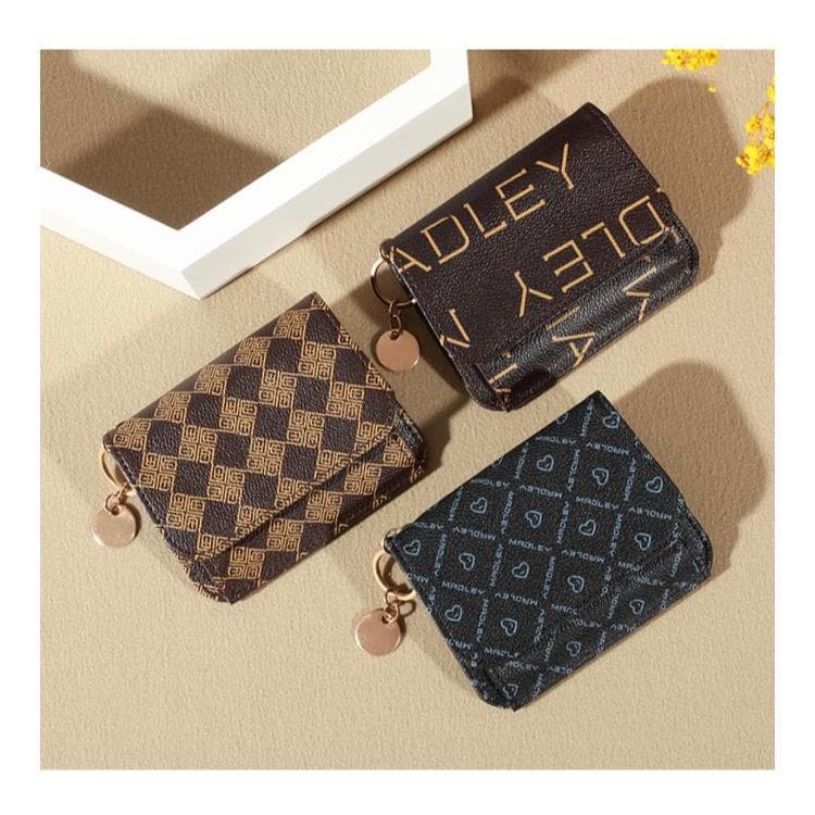 B-973กระเป๋าสตางค์ใบสั้น หนัง Pu พกพาสะดวก ขนาดเล็กแบบพกพา พร้อมช่องใส่บัตร สีสดใส แฟชั่นสําหรับสตรี รูปที่ 2
