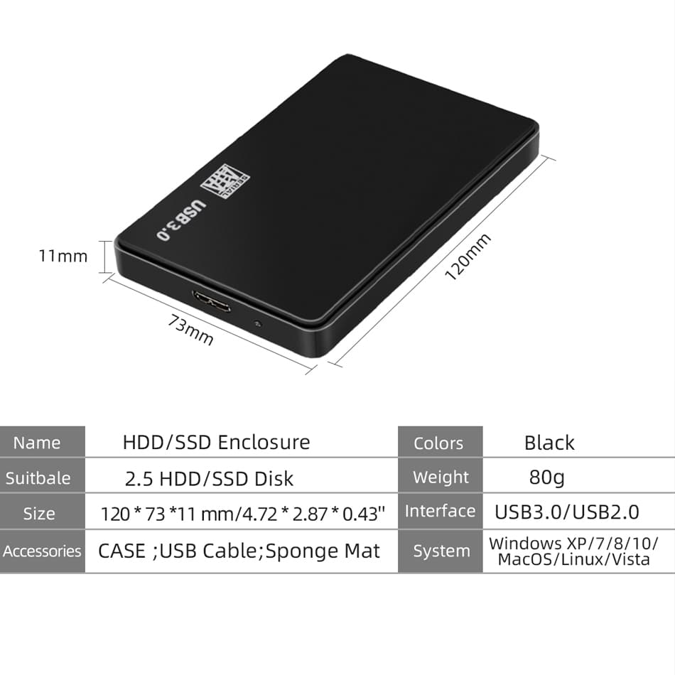 Actual กล่องใส่ HDD USB 3.0 External Box Hard Drive 2.5 กล่องใส่ฮาร์ดดิส External Hard Drive Enclosure Box รูปที่ 9