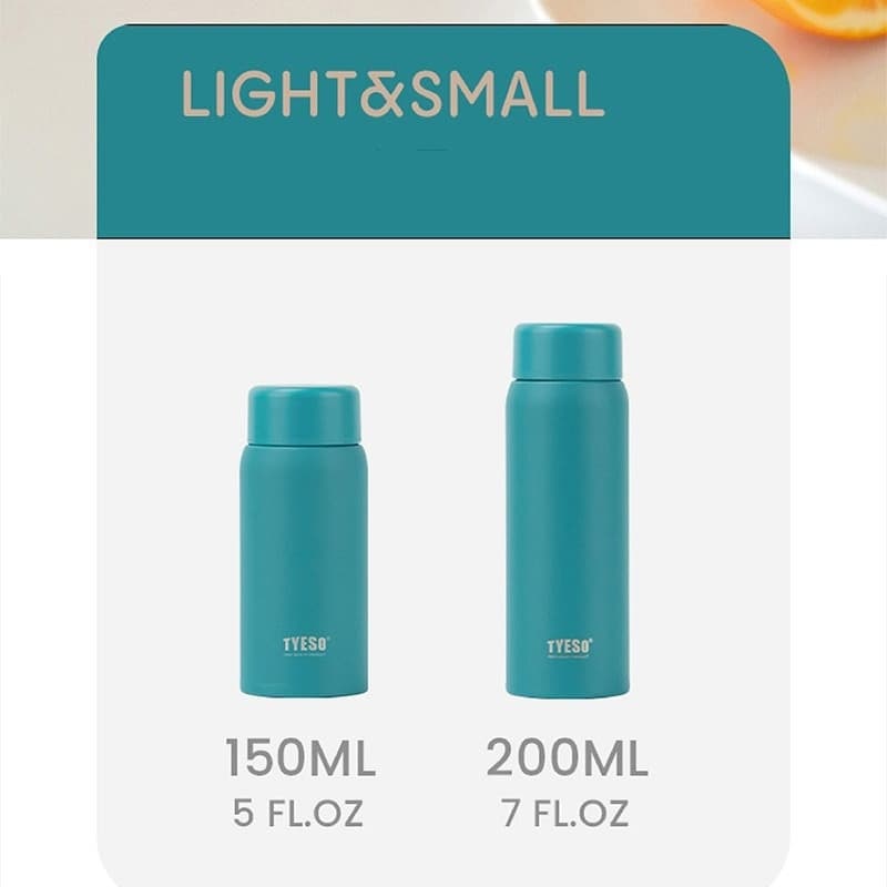 กระบอกน้ำ tyeso 2 ขนาด 150ML. 200ML.ฝาเกลียวหมุนปิดสนิทแน่น พกพาใส่กระเป๋าได้ไม่หกเลอะเทอะ รูปที่ 5