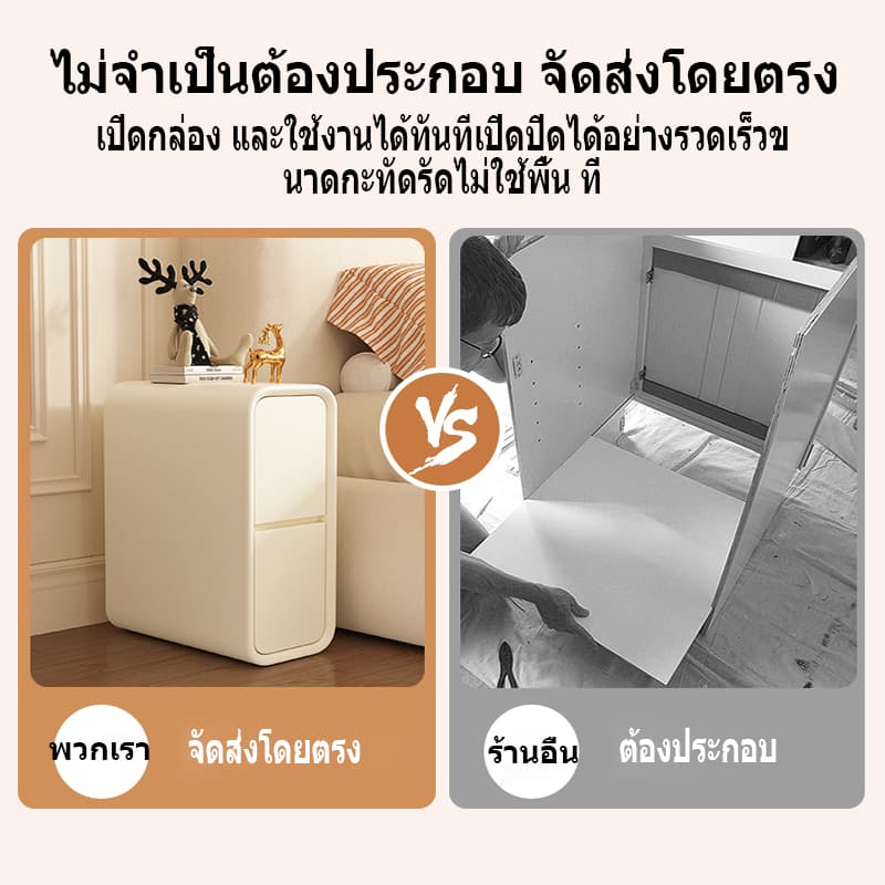 ตู้หัวนอน โต๊ะข้างเตียง ตู้ขนาดเล็ก 20/25/30ซม2 ลิ้นชัก ตู้ข้าง ตู้แคบ ตู้ข้างเตียง ตู้หัวเตียง ประกอบแลpkf รูปที่ 7