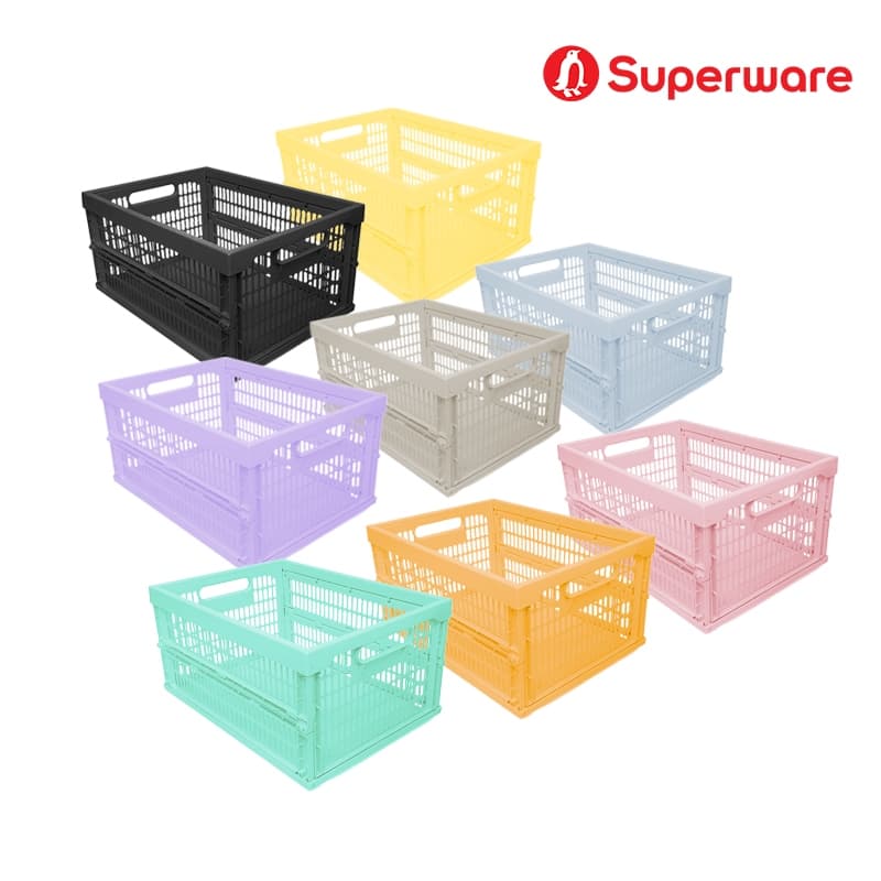 Srithai Superware ลังพลาสติก ตระกร้าพลาสติกพับได้ กล่องใส่ของท้ายรถซ้อนได้ รุ่น T27-A รูปที่ 1