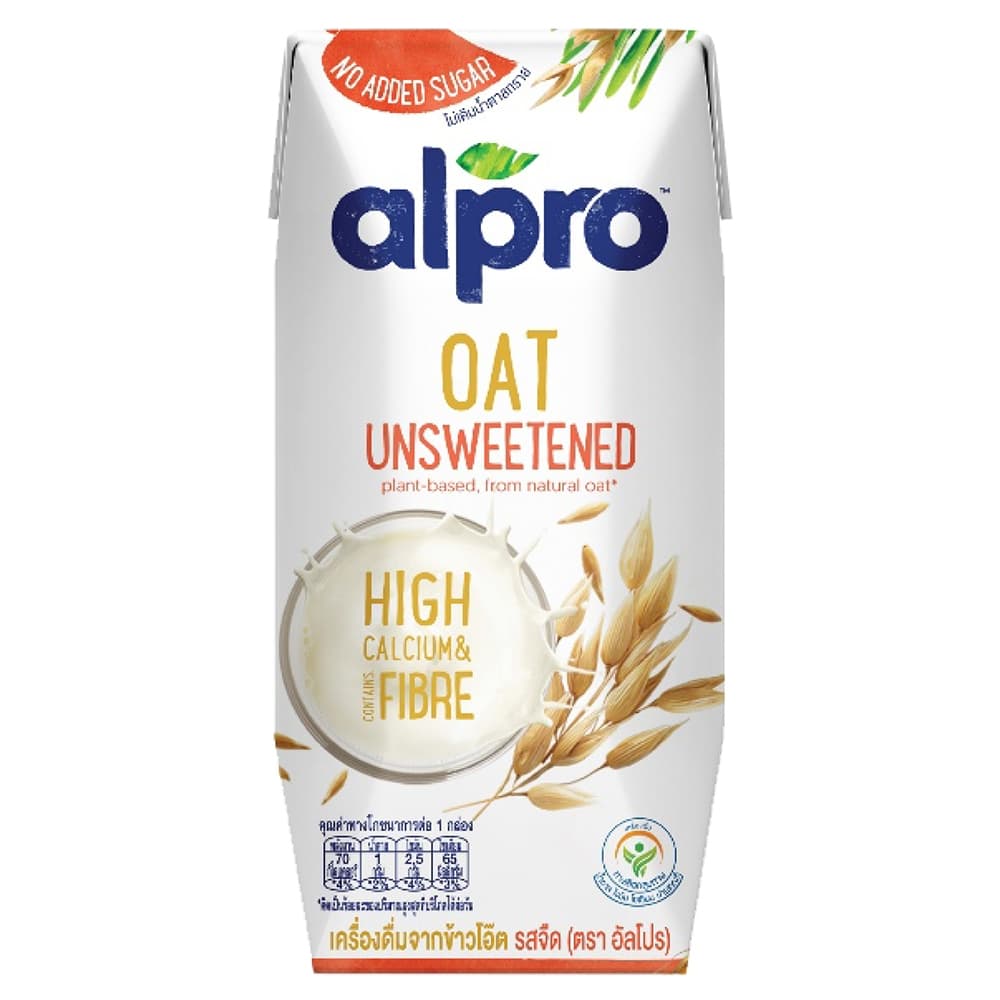 ยกลัง x2 นมโอ๊ต อัลโปร ยูเอชที รสจืด 180 มล. นมแพลนต์เบส นมข้าวโอ๊ต นม UHT Alpro Oat Milk Unsweetened 180ml รูปที่ 2
