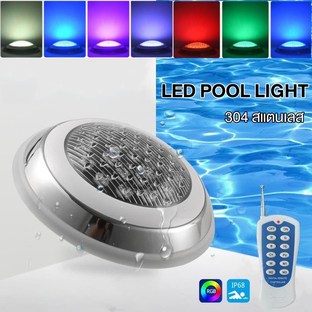 ไฟสระว่ายน้ำสแตนเลส9/12/18W AC12V RGB ติดผนัง Ip68โคมไฟกลางคืนกันน้ำไฟ LED ใต้น้ำ ไฟสระน้ำ LED รูปที่ 1
