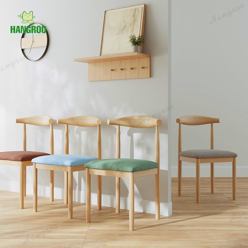 HANGROO เก้าอี้ ลายไม้ เบาะผ้า ประกอบง่าย M17 Woody Chair Hoselife รูปที่ 1