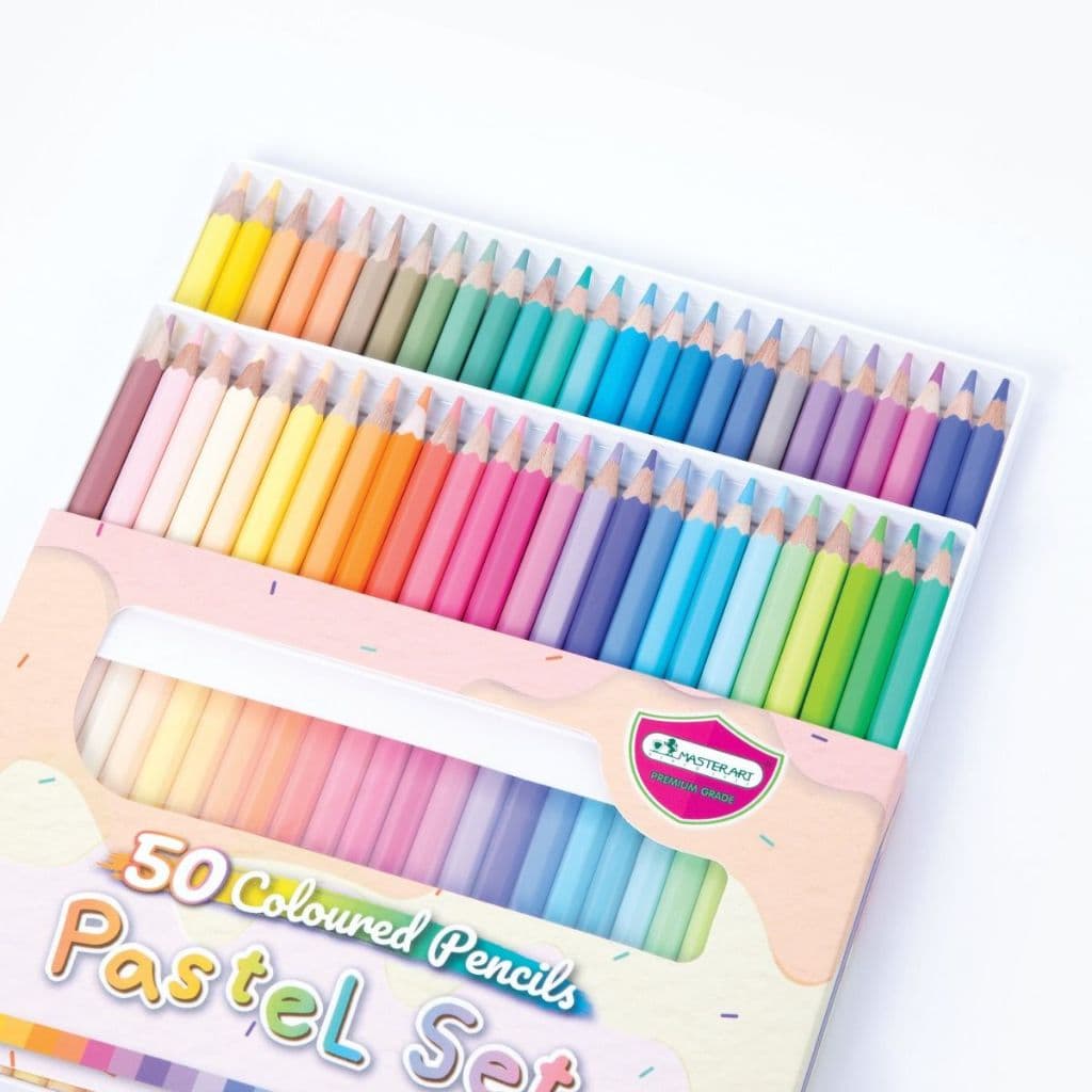 ใหม่! Master Art 50 สี Pastel Set ชุดสีไม้ พาสเทล สีไม้แท่งยาว ชุด 50 สี มาสเตอร์อาร์ต Colour Pencil รูปที่ 3