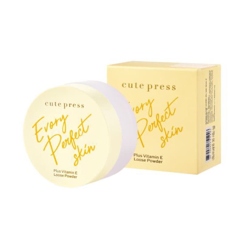 ของแท้ แป้งฝุ่น Cute Press Evory Perfect Skin Plus Vitamin E Loose Powder คิวท์เพรส รูปที่ 5