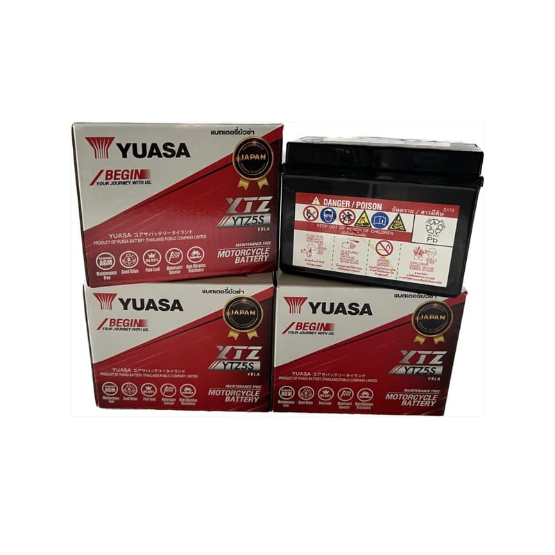 แบตเตอรี่ YUASA YTZ5S สำหรับใส่ Wave 100 110i 125i ทุกรุ่นรถออโต้ที่ใช้แบต 5 แอมป์ได้ทุกรุ่น รูปที่ 2