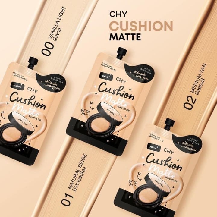 Cushion CHY hoyeon คุชชั่นโฮยอน แบบซอง ยกกล่อง มี 2สูตร สูตรแมท และสูตร โกลว์1กล่อง5ซอง รูปที่ 4