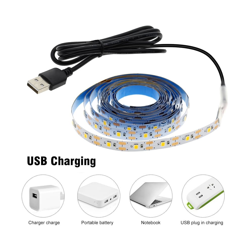 USB หลายสี ไฟเส้น LED 2835 5V นำไฟตกแต่ง ไฟปีใหม่ ไฟเส้นสายยาว ไฟติดห้อง ยืดหยุ่น เปลี่ยนฟรี มี 9 สี ให้เหลือก 5M/ 10M รูปที่ 5