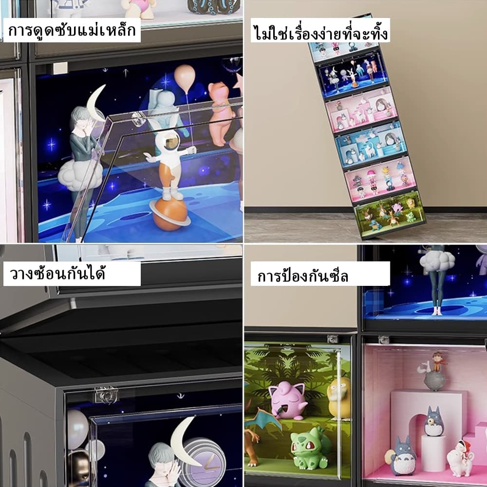 กล่องใส่โมเดล ตู้โชว์โมเดล กล่องใส่ art toy กล่องเก็บโมเดล พร้อมไฟLED โชว์ของเล่น สินค้า ในไทย รูปที่ 5