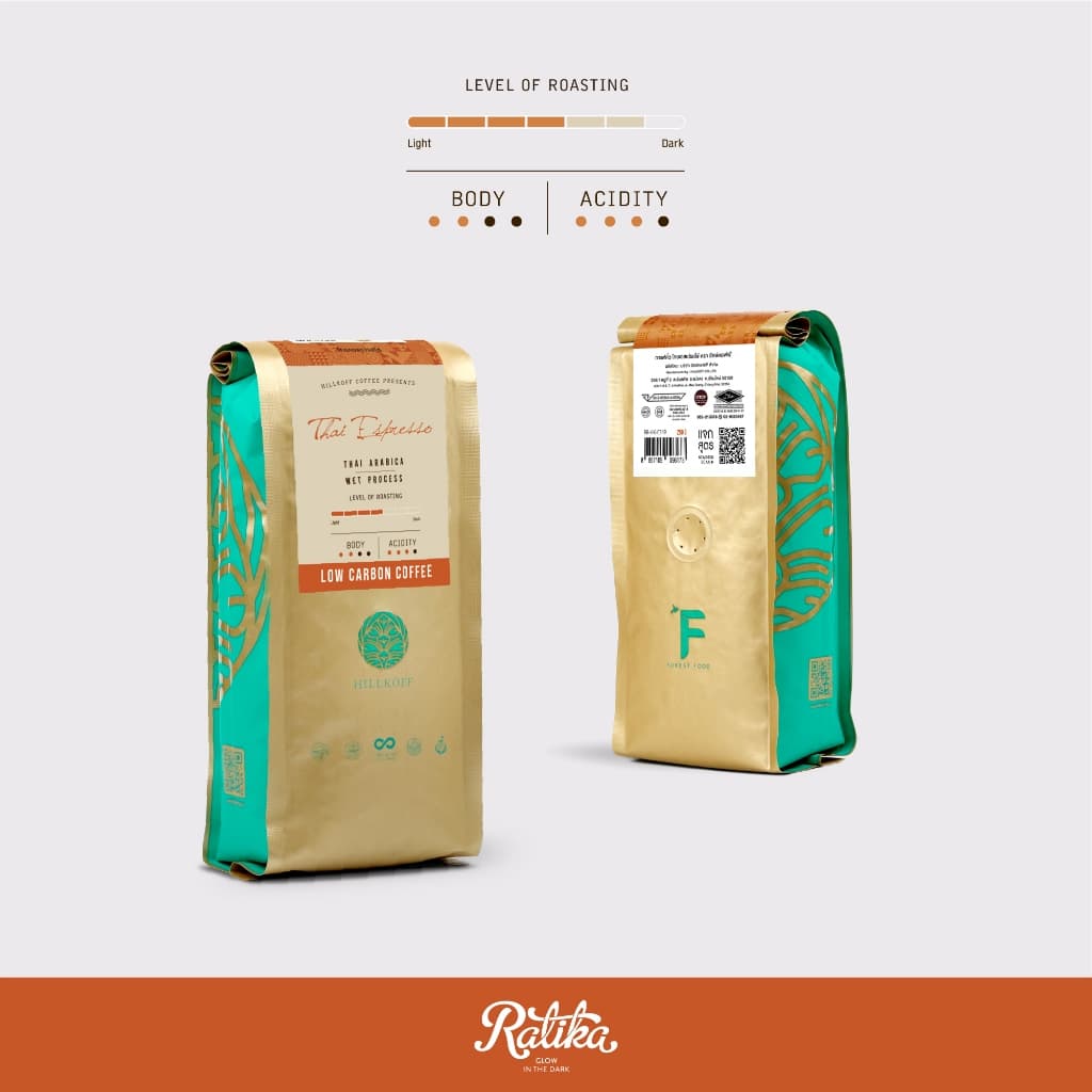 Ratika | เมล็ดกาแฟคั่วอราบิก้าแท้ 100% Hillkoff Arabica Coffee คั่วกลาง ขนาด 250 กรัม รูปที่ 4