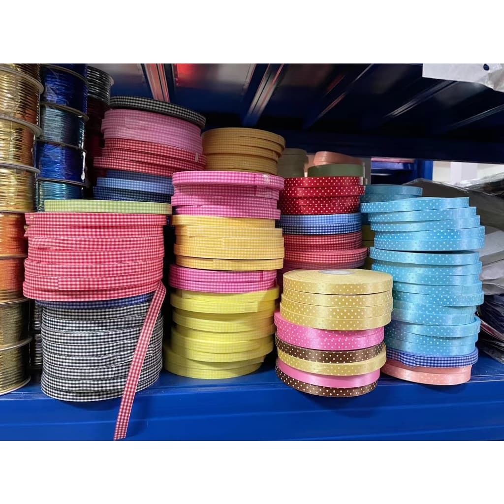 ! ริบบิ้นผ้าลายสก็อต กว้าง13มิล ม้วนละ100หลา มีให้เลือกหลากสี รูปที่ 3