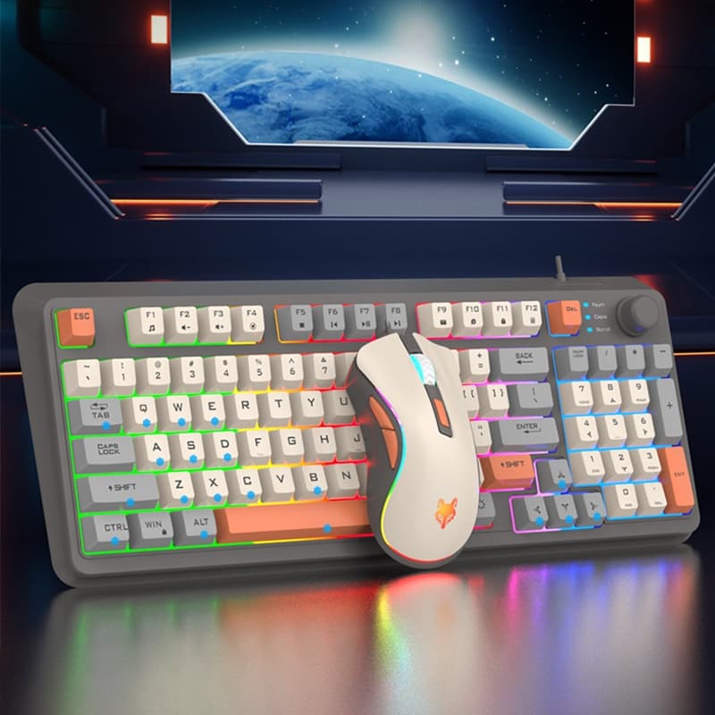 K820 RGB คีย์บอร์ดเกมมิ่งมีสาย USB Keyboard 94 คีย์ เซตคีย์บอร์ด+เมาส์ สําหรับแล็ปท็อป เดสก์ท็อป Pc รูปที่ 8