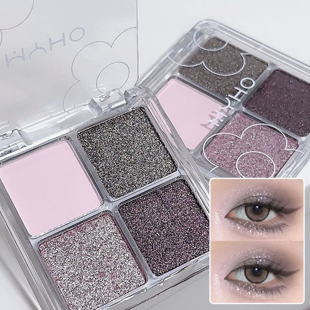 4สี อายแชโดว์พาเลท เม็ดสีสูง ดูเป็นธรรมชาติ เนื้อใยไหม ประกายชิมเมอร์ เตรียมจัดส่งสินค้า จบกิจกรรมคืนราคาเดิม รูปที่ 2