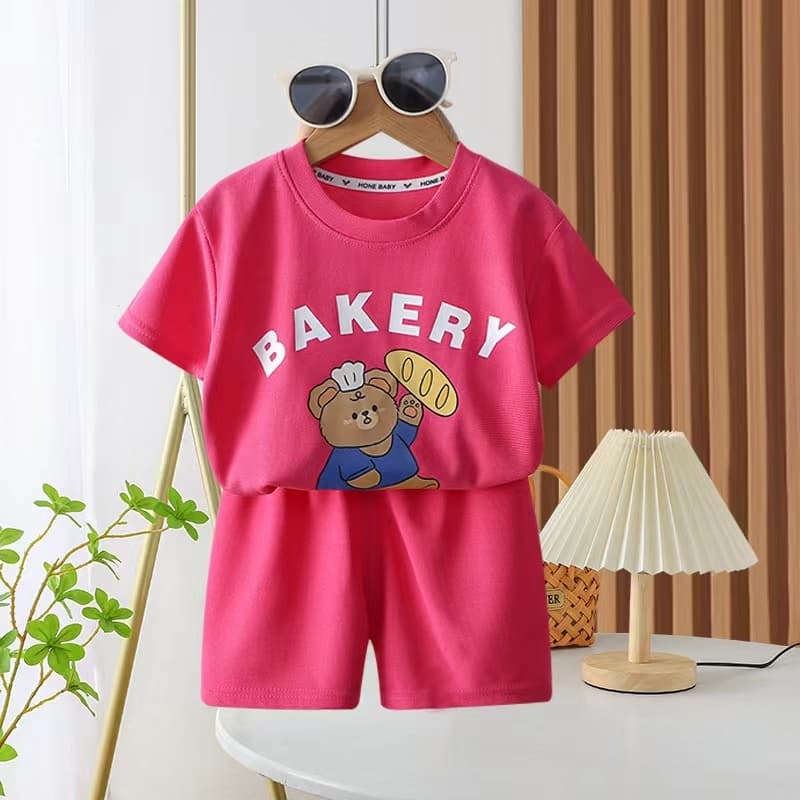 BAKERY05 ชุดเซ็ตเด็ก เสื้อแขนสั้นและกางเกงขาสั้น ชุดเจ้าหมี รูปที่ 7