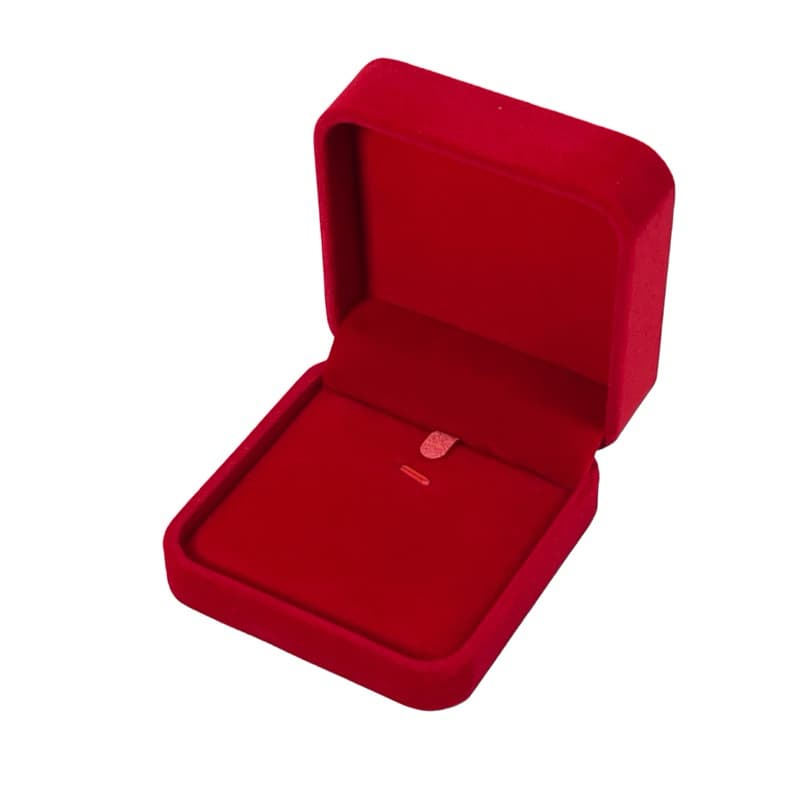 กล่องกำมะหยี่ใส่เครื่องประดับจี้สร้อยไหญ่แบบพื้นเรียบขนาด 9 × 9 × 4 cm รูปที่ 6