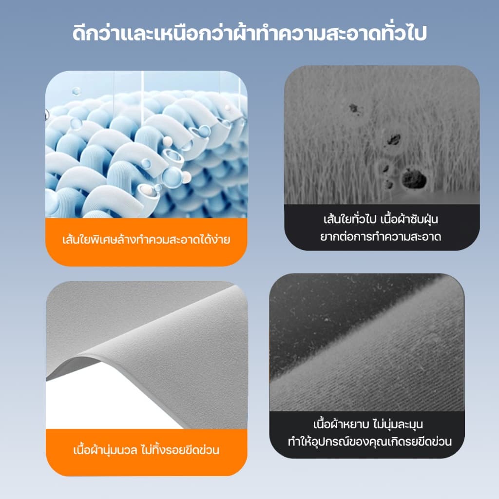 MORENO ผ้าไมโครไฟเบอร์ แท้ Polishing Cloth ทำความสะอาดอเนกประสงค์ มือถือ แท็บเล็ต เช็ดหน้าจอ รูปที่ 9