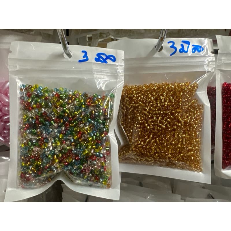 ลูกปัดเม็ดทรายยี่ห้อKสอดใส้ขนาด3มิลถุง70กรัม รูปที่ 4