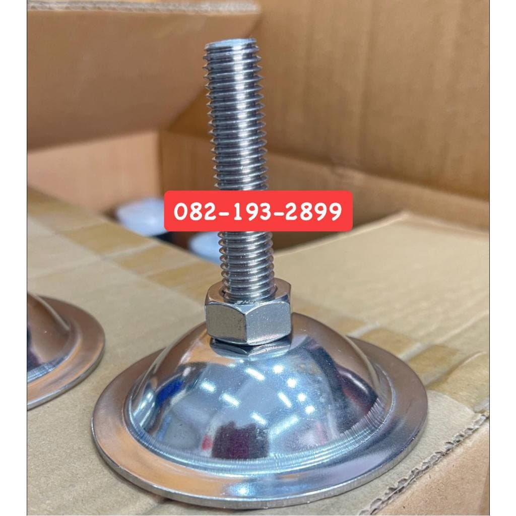 ขาฉิ่ง ปรับระดับ สแตนเลส 304 ฝาฉิ่ง ฐานกลม สกรู M8-M16 ทนสนิม ใช้กับโต๊ะ เครื่องจักร ตู้คอนโทรล มั่นคง ไม่โยกเยก รูปที่ 4