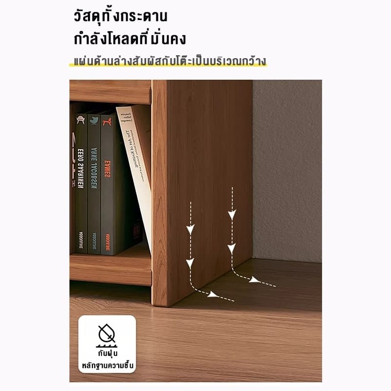 ตู้หนังสือ ยืดได้ 60/80cm ทำจากไม้ ชั้นวางหนังสือหลายชั้น DIY ที่เหมาะสม Storage Shelf Book Rack รูปที่ 5