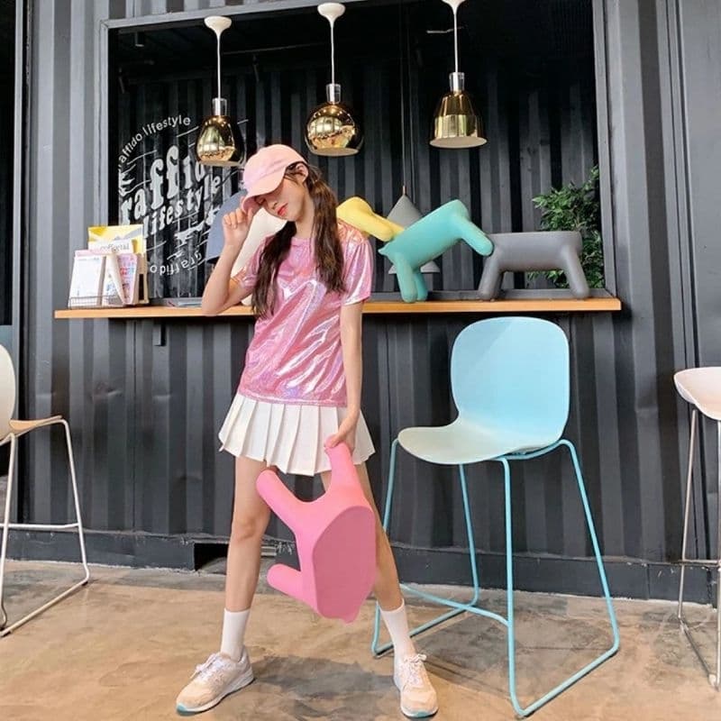 Q4/4เสื้อยืดกลิตเตอร์ คอกลมแขนสั้นผ้าวิ้งค์ กลิตเตอร์เนื้อละเอียด ทรงสวย ในไทยจ้า รูปที่ 5