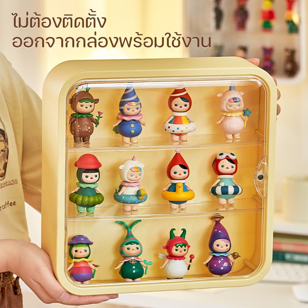 กล่องใส่โมเดล ตู้เก็บตุ๊กตา ชั้นวาง art toy ดีไซน์ติดผนัง ดีไซน์สวยงาม ทันสมัย ซ้อนสามมิติ ประหยัดพื้นที่ 3 ชั้น รูปที่ 8