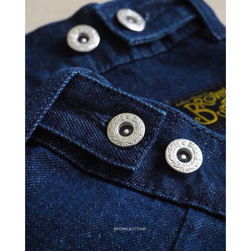 BROWN BUTTONS EASY DENIM SHORTS กางเกงยีนส์ฟอก ขากว้าง รูปที่ 5