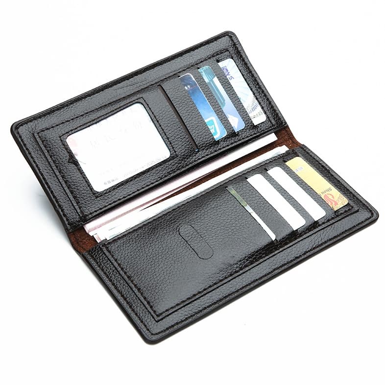 กระเป๋าสตางค์ใบยาวผู้ชายลำลอง ทำจากวัสดุ PU มีช่องภายในและช่องใส่บัตรหลายช่อง ตัวเลือกแรกสำหรับแฟชั่นและสไตล์ พกพาสะดวกเ รูปที่ 9