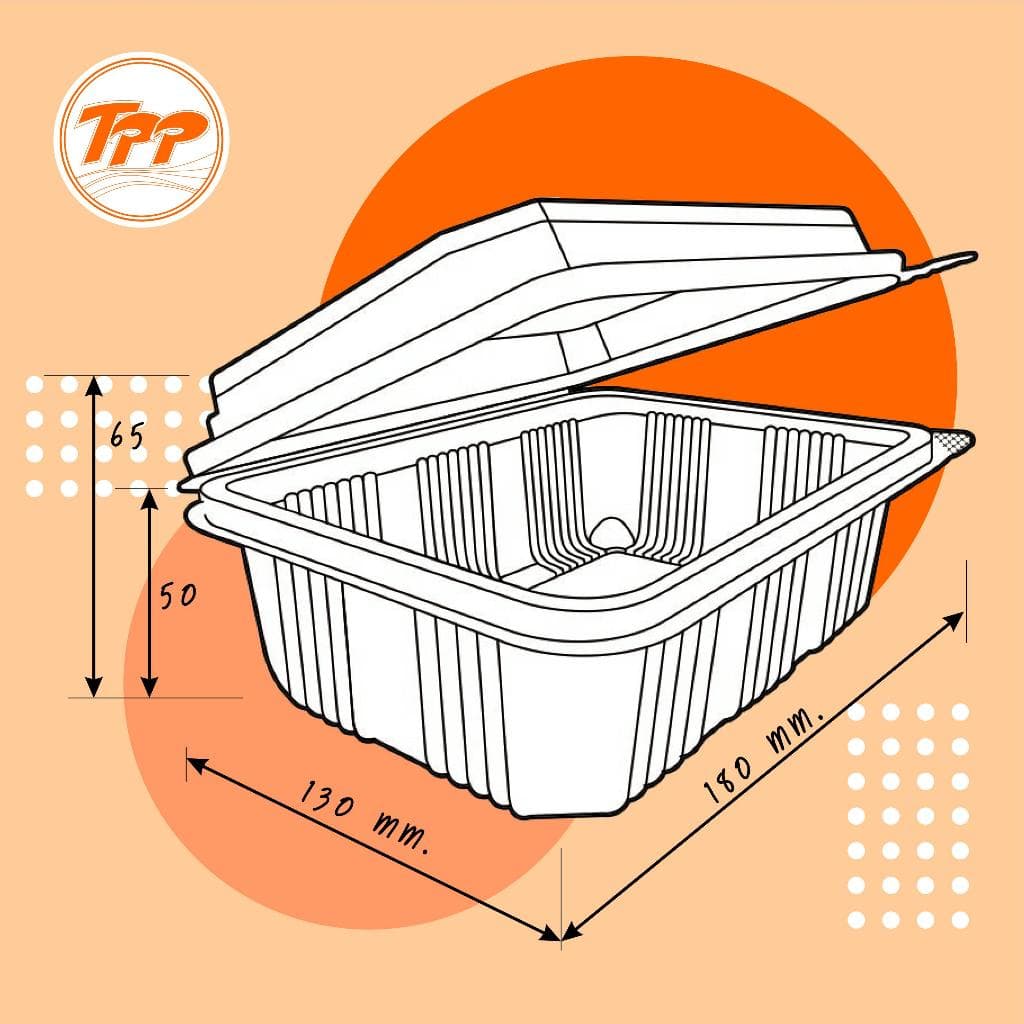 TPP กล่องข้าวฝาพับ 750ml 1 ช่อง PP 300 ใบ รูปที่ 5