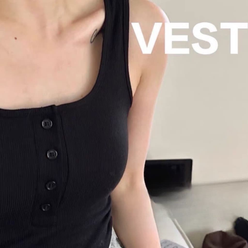 เสื้อกล้ามผ้าร่องงานเกาหลี เสื้อยืดเกาหลี ใส่ทำงาน รูปที่ 3