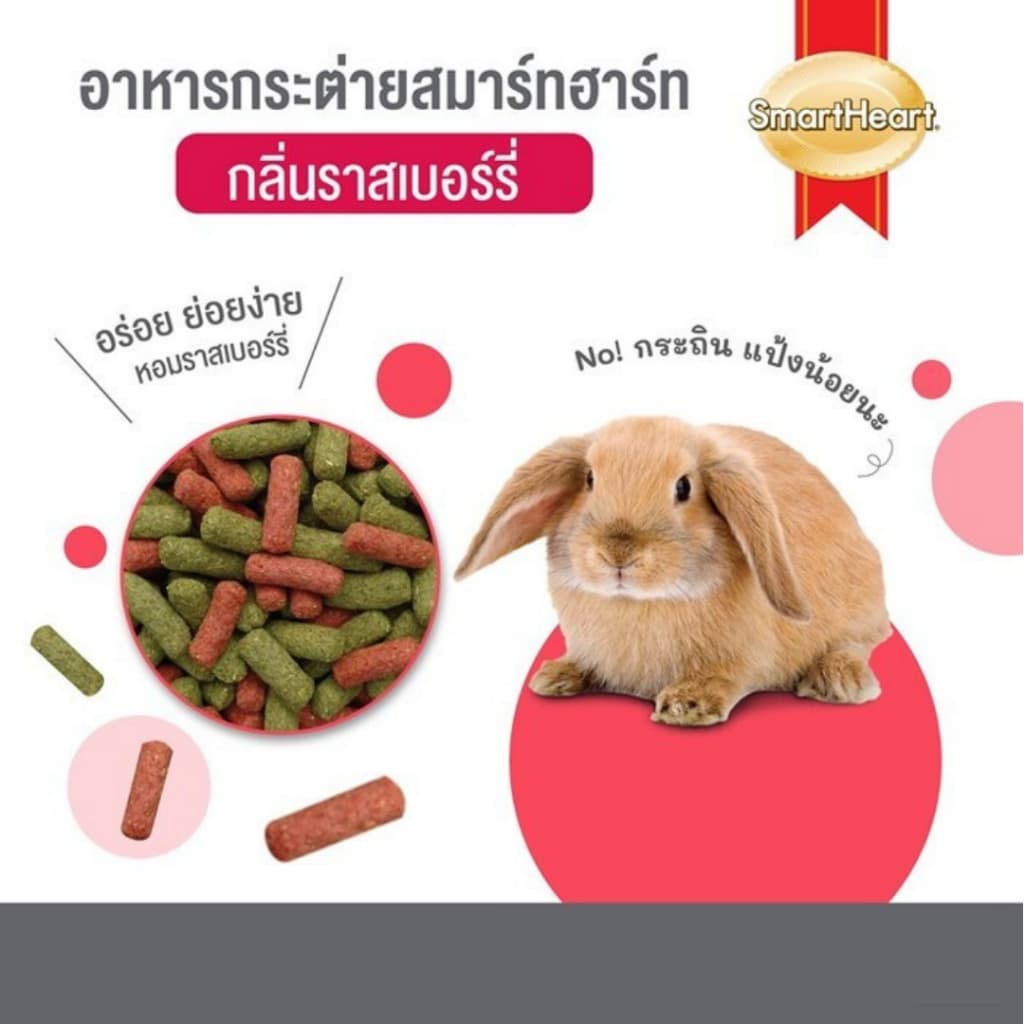 SmartHeart Rabbit Food สมาร์ทฮาร์ท อาหารกระต่าย กลิ่นราสเบอร์รี่ 1 kg./3 kg. รูปที่ 3