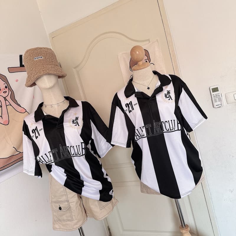 เสื้อกีฬาคอปก เสื้อโปโล เสื้อกีฬาสกรีนลาย ใส่ได้ทั้งชายและหญิง รูปที่ 3