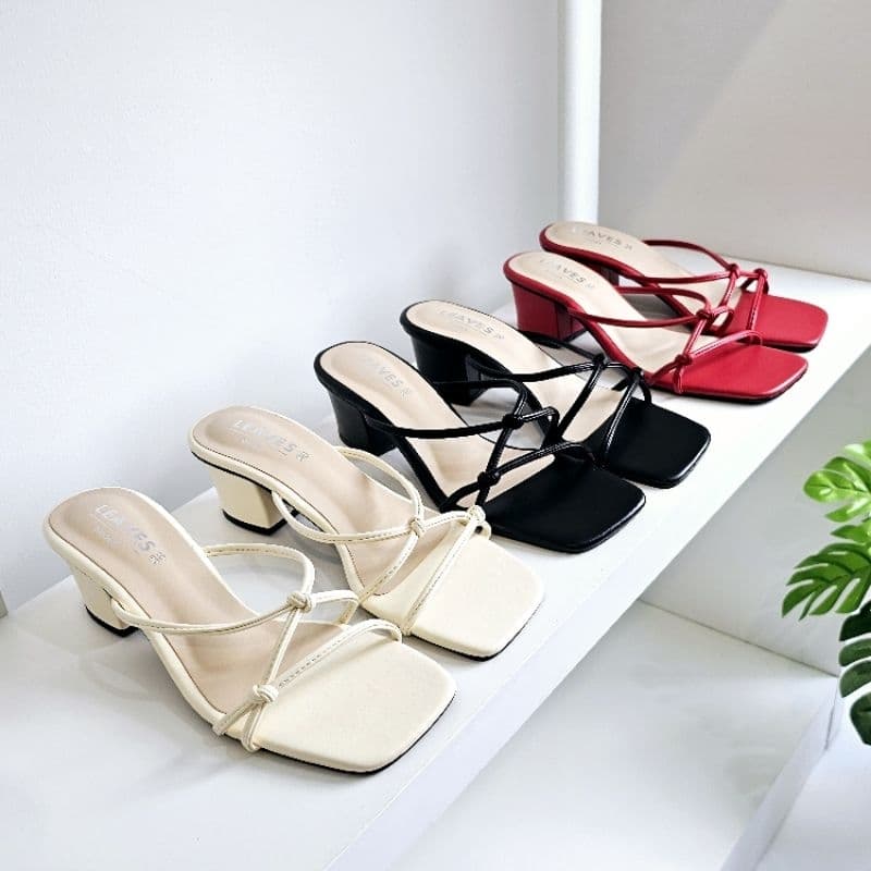 รองเท้าส้นสูง รองเท้าส้นตึก 2 นิ้ว รุ่น EVE รองเท้าแตะส้นสูง ไซส์ใหญ่ 36-41 พื้นนุ่มใส่สบาย รูปที่ 1